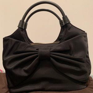 Black Kate Spade small nylon bag with bow detail